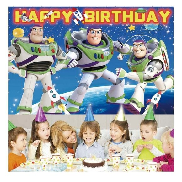 Buzz Lightyear Birthday Party Backdrop - Picture 2 of 5